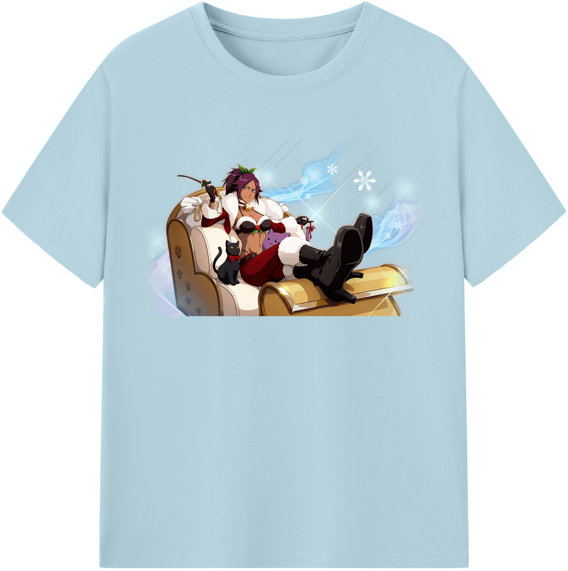 （画像用） ブリーチ 四楓院 夜一（しほういん よるいち） BLEACH Shihouin Yoruichi 綿100％半袖Tシャツ（フロントプリント）